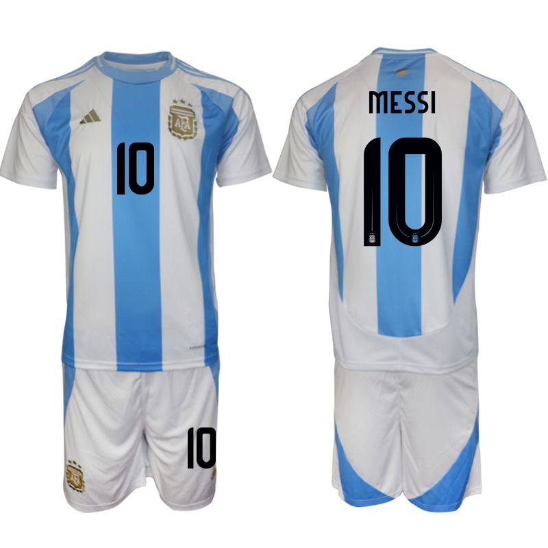 Men 2024-2025 Season Argentina home white 10 Soccer Jersey